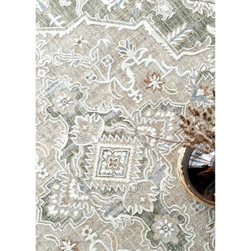 Tapis Vintage Nantes 23 Vert - 80x150 Cm