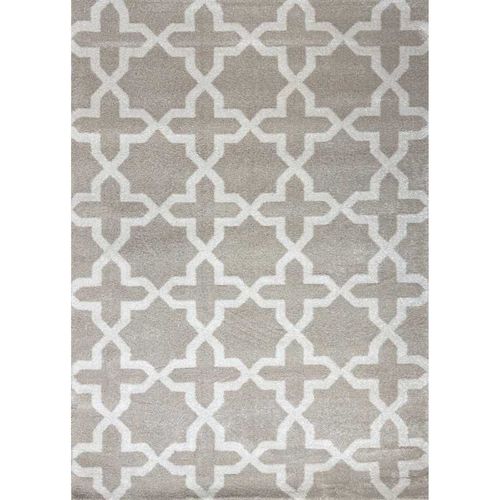 Tapis Moderne Abstrait Annecy 14 Beige - 80x150 Cm