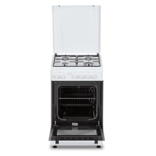 Cuisinière Gaz Pose Libre 4 Feux - Four 45 L, A+, Blanche, Compacte
