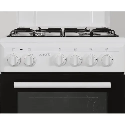 Cuisinière Gaz Pose Libre 4 Feux - Four 45 L, A+, Blanche, Compacte