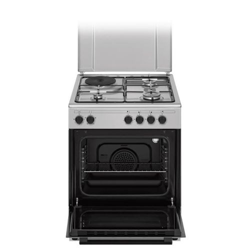 Cuisiniere Mixte  Cecm60fcs - 3 Feux Gaz + 1 Électrique - L59,8 X P61 Xh83 Cm - Silver