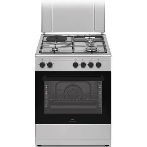 Cuisiniere Mixte  Cecm60fcs - 3 Feux Gaz + 1 Électrique - L59,8 X P61 Xh83 Cm - Silver