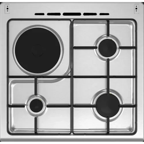 Cuisiniere Mixte  Cecm60fcs - 3 Feux Gaz + 1 Électrique - L59,8 X P61 Xh83 Cm - Silver