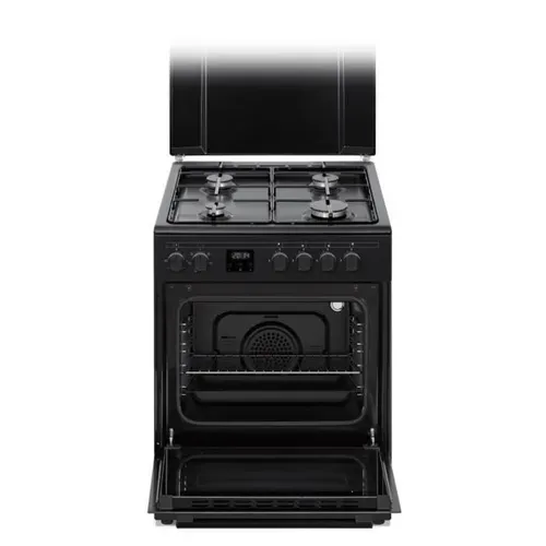 Cuisinière Gaz Pose Libre 4 Foyers Avec Four Multifonction 60 L Noir