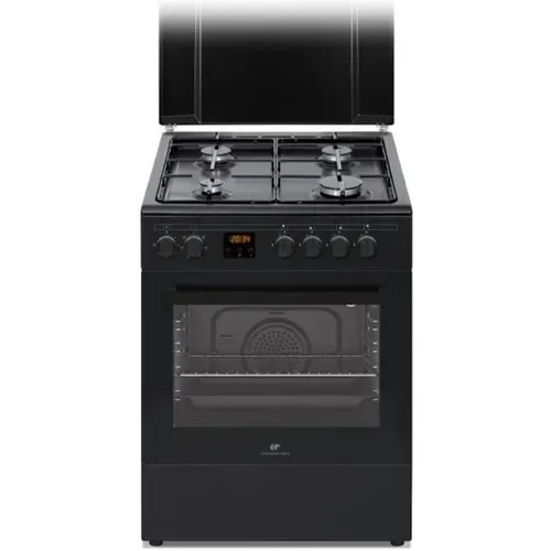Cuisinière Gaz Pose Libre 4 Foyers Avec Four Multifonction 60 L Noir