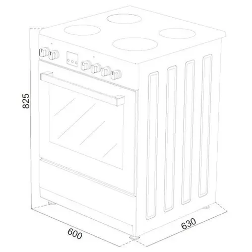 Cuisinière Gaz Pose Libre 4 Feux Avec Four Convection 60 L Pyrolyse
