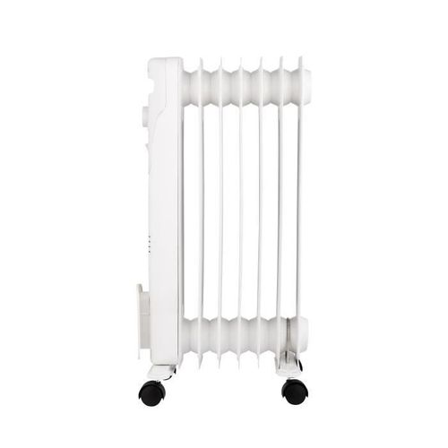 Radiateur Électrique Bain D'huile - 1500 W - 3 Puissances - 7 Éléments - Blanc - Mobile