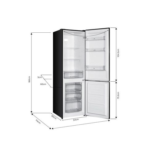 Réfrigérateur Congélateur Bas  - 253l - Total No Frost (sans Givre)- Noir
