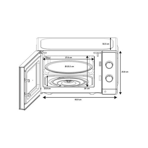 Micro-ondes - Oceamo20b12 - 20l - Noir - Monofonction