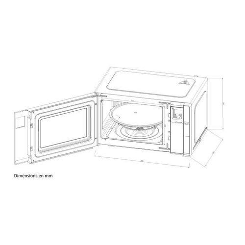 Micro-ondes - Cemo23b - 23 L - 1280 W - L48 X H29,3 X P33,7 Cm - Noir