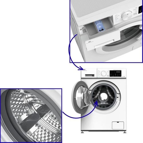 Lave-linge Hublot - Cell712iw3 - 7 Kg - Induction - 60 Cm - 1200 Trs/min - Blanc