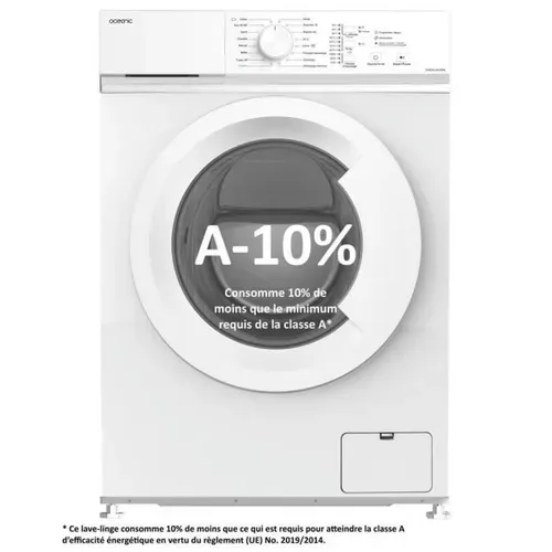 Lave-linge Frontal  Oceall610wa - 6 Kg - Induction - 60 Cm - 1000 Trs/ Min - Blanc