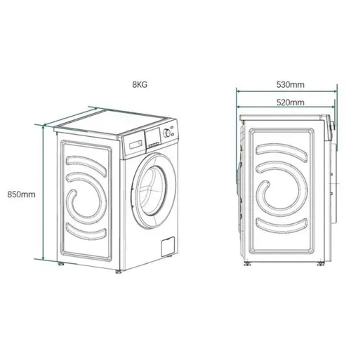 Lave-linge Hublot - Cell8140iw1 - 8kg - Moteur Induction - 60 Cm - 1400 Trs/min - Blanc