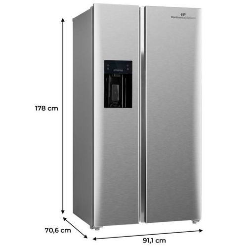 Réfrigérateur Américain - Ceranf556ix1 - Distributeur Eau / Glaçons - Classe E - 91,1 X 70,6 X 178 C