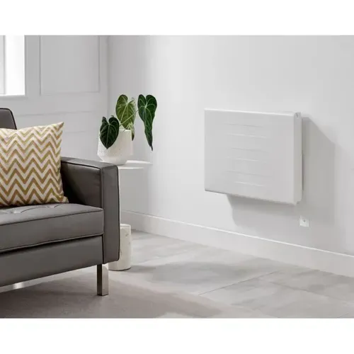 Radiateur Électrique Fixe à Inertie Sèche 1000w Blanc Mat, Thermostat Digital