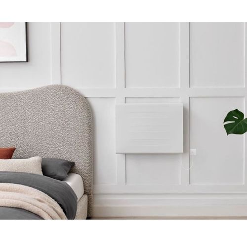 Radiateur Électrique Fixe à Inertie Sèche 1000w Blanc Mat, Thermostat Digital