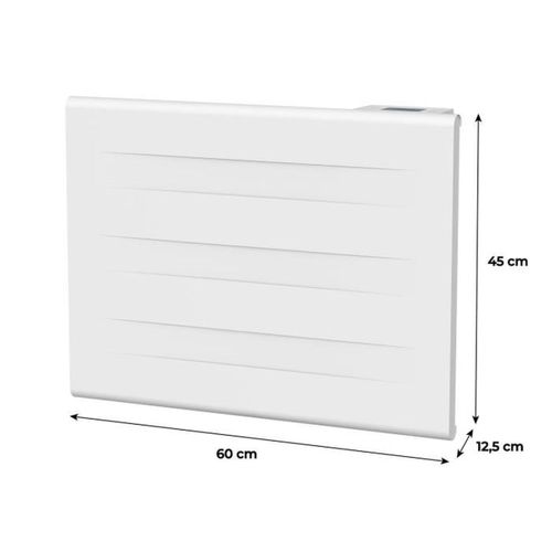 Radiateur Électrique Fixe à Inertie Sèche 1000w Blanc Mat, Thermostat Digital