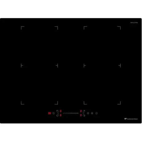 Plaque Induction 70 Cm - 4 Zones, 2 Flex, 7200 W, Noir