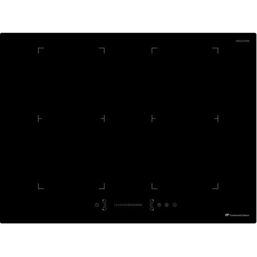 Plaque Induction 70 Cm - 4 Zones, 2 Flex, 7200 W, Noir