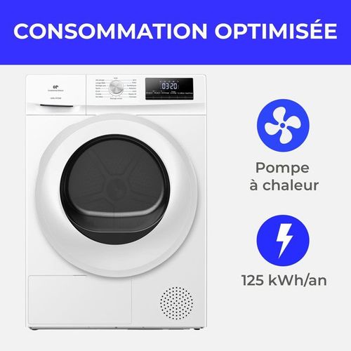 Seche-linge Pompe à Chaleur - Cesl7pcwe - 7 Kg - 60 Cm - Classe E - Blanc