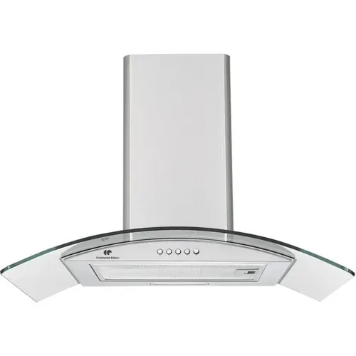 Hotte Décorative 60 Cm - Inox Brossé Et Verre, 285 M³/h, 3 Vitesses