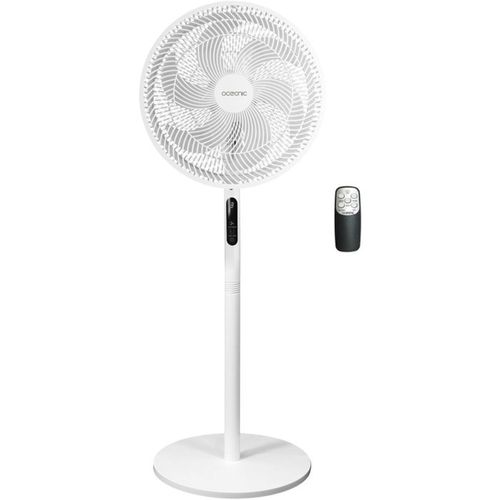 Ventilateur Sur Pied 2-en-1 45 W Blanc Avec Télécommande 40,6 Cm