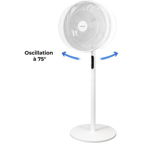 Ventilateur Sur Pied 2-en-1 45 W Blanc Avec Télécommande 40,6 Cm