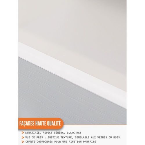 Meuble Haut De Cuisine Eco Blanc 2 Portes Vitrées L 80 Cm