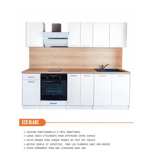 Meuble Haut De Cuisine Eco Blanc 1 Porte L 40 Cm
