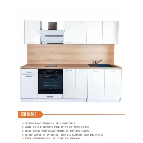 Meuble Bas De Cuisine Eco Blanc 1 Porte L 30 Cm