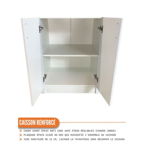 Meuble Bas De Cuisine Eco Blanc 1 Porte L 30 Cm