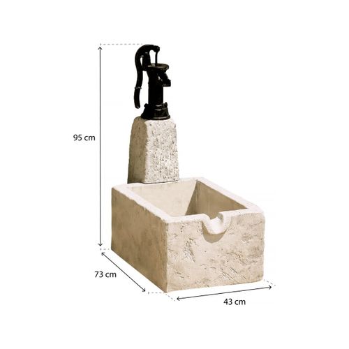 Fontaine "retro" - Pierre Reconstituée - 43 X 73 X 95 Cm