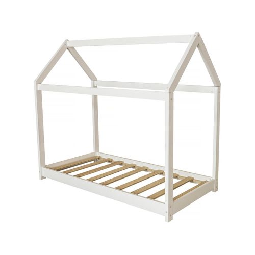 Lit Cabane Pour Enfant "camilla" - 140 X 70 Cm - Blanc