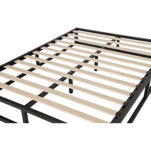 Cadre De Lit En Métal 160 X 200 Cm - Noir