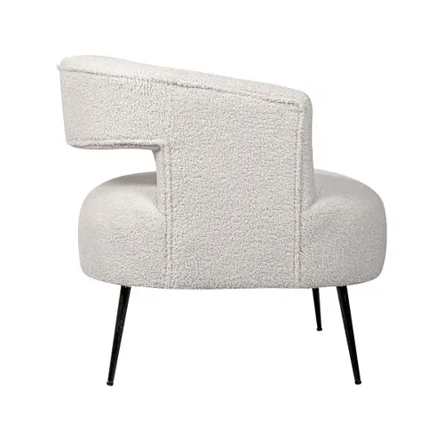 Fauteuil En Tissu Bouclette "iris" - Blanc
