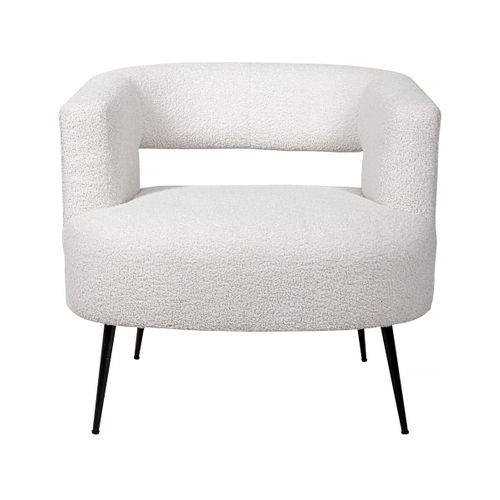 Fauteuil En Tissu Bouclette "iris" - Blanc