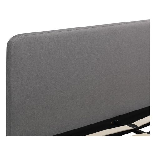 Lit Double En Tissu "louise" - 140 X 190 Cm - Gris