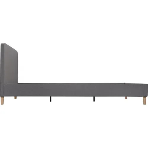 Lit Double En Tissu "louise" - 140 X 190 Cm - Gris