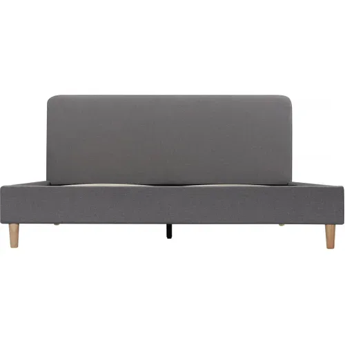 Lit Double En Tissu "louise" - 140 X 190 Cm - Gris