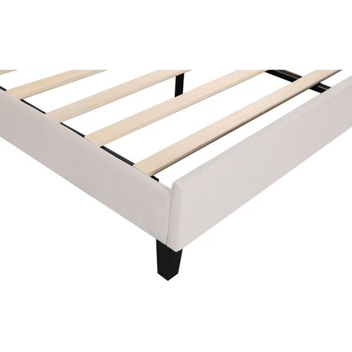 Lit Coquillage En Velours "manon" - Beige - 140 X 190 Cm