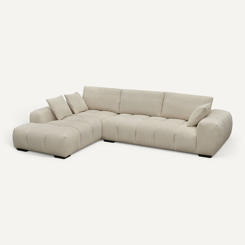 Canapé D'angle "monceau" Tissu Bubble  - 3 Places - Beige