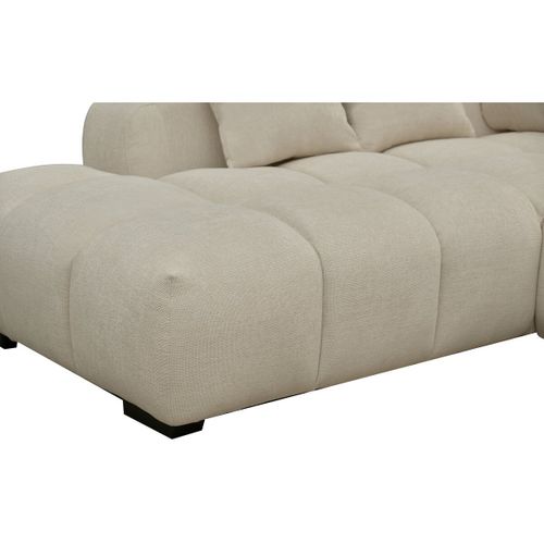 Canapé D'angle "monceau" Tissu Bubble  - 3 Places - Beige