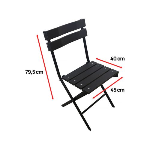 Lot De 2 Chaises De Jardin Pliable En Plastique "tenerife" - Gris Anthracite