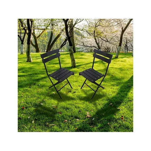 Lot De 2 Chaises De Jardin Pliable En Plastique "tenerife" - Gris Anthracite