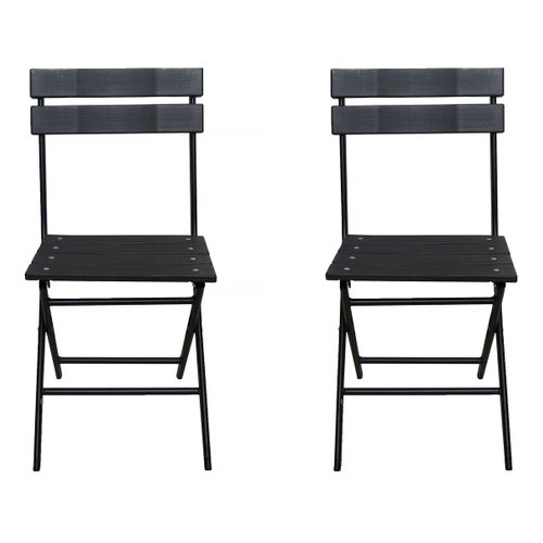 Lot De 2 Chaises De Jardin Pliable En Plastique "tenerife" - Gris Anthracite