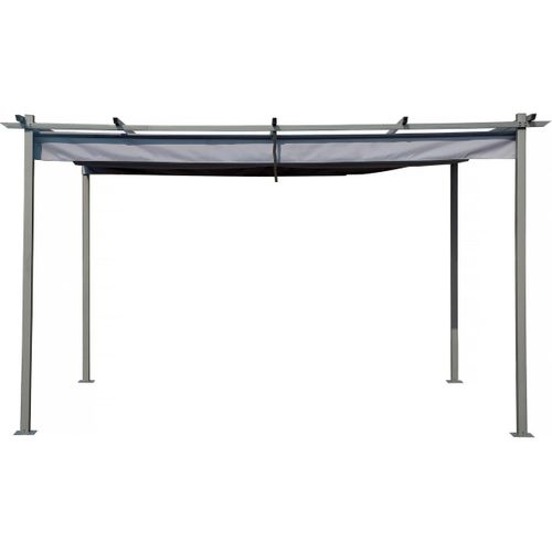 Pergola En Métal Avec Toit Rétractable - 3 X 4 M - Gris Anthracite