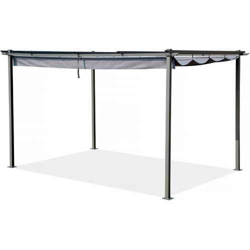 Pergola En Métal Avec Toit Rétractable - 3 X 4 M - Gris Anthracite