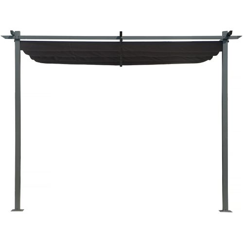 Pergola Adossée Avec Toit Rétractable - 3 X 3 M - Gris Anthracite