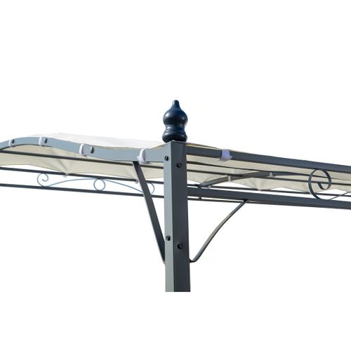 Pergola Inclinée En Métal - 3 X 2,5 M - Beige