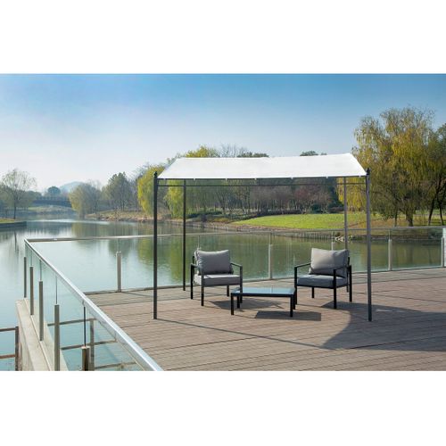 Pergola Inclinée En Métal - 3 X 2,5 M - Beige